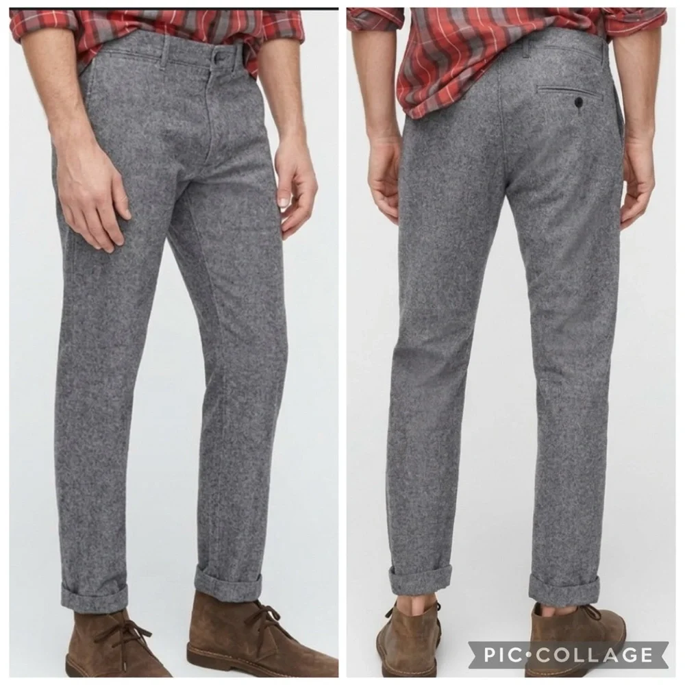 J. Crew Men’s Pants 484 Slim Stretch Twill Gray Cotton 31 x 32 Preppy Chino
